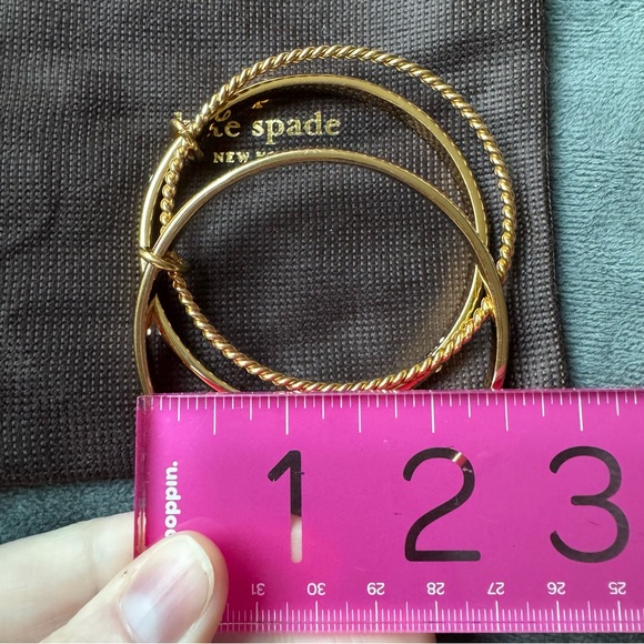 Kate Spade New York Gold Three Connected Bangle Bracelets - Picture 2 of 6